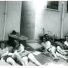 1964. Outside new Gordon block. Pat Pudwell, Liz Devalle, S.Bradbury, C.Ayub, Cathie Simpson