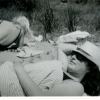 1966. Guiletta Galli sunbathing