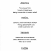 Lunch menu